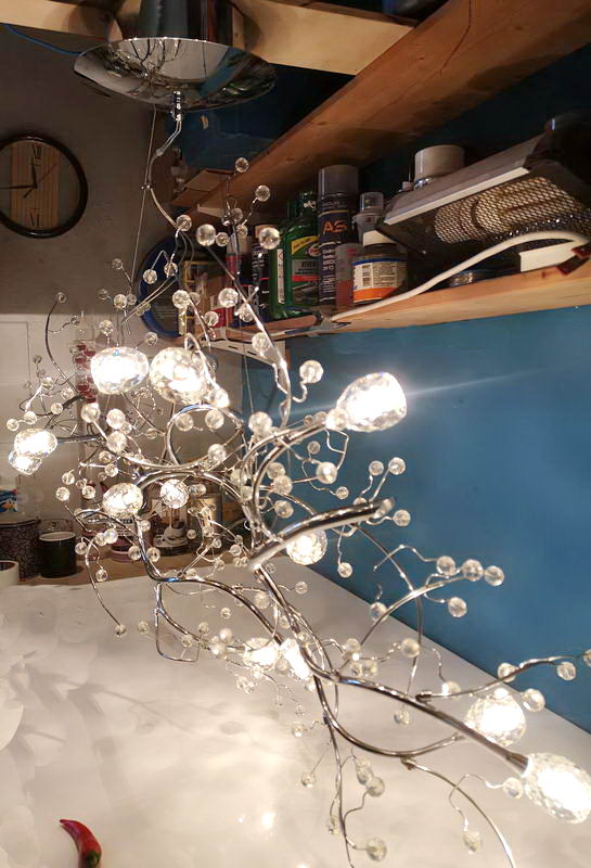 Deckenlampe aus Glas/Chrom - echtes Designerstück!